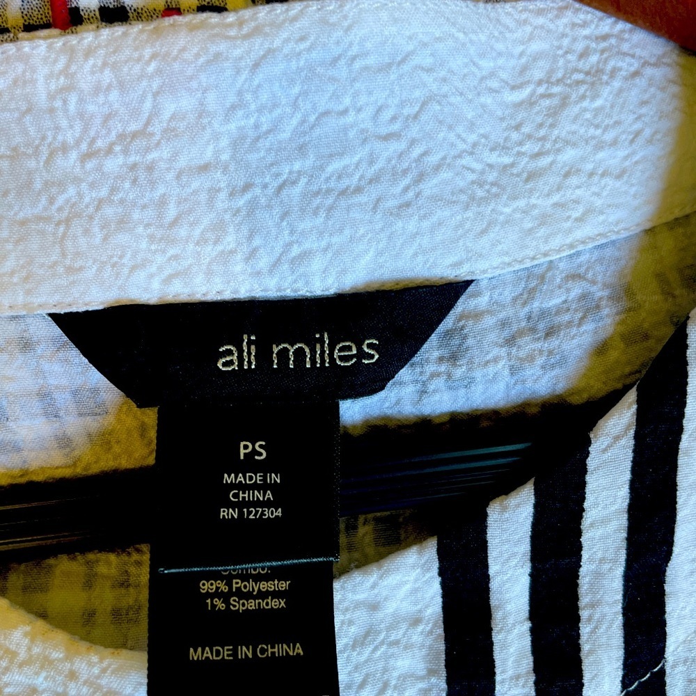 Ali Miles Moonlight Mixed Pattern Checked Top - image 3